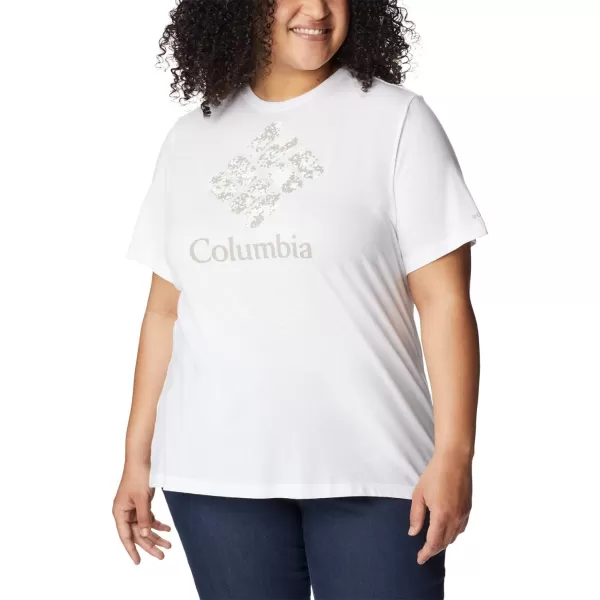 Columbia Womens Bluebird Day Relaxed Crew NeckWhiteStacked Dotty