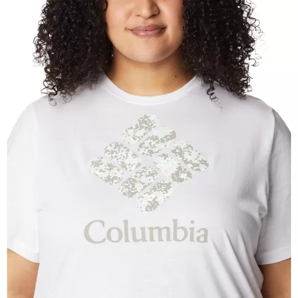 Columbia Womens Bluebird Day Relaxed Crew NeckWhiteStacked Dotty