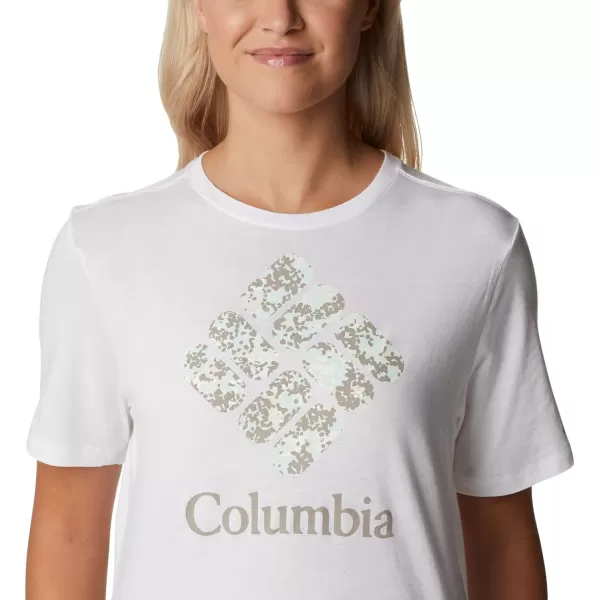 Columbia Womens Bluebird Day Relaxed Crew NeckWhiteStacked Dotty