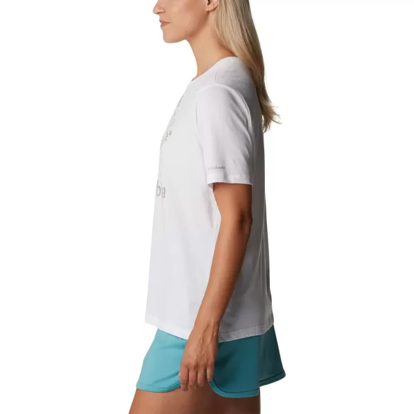 Columbia Womens Bluebird Day Relaxed Crew NeckWhiteStacked Dotty