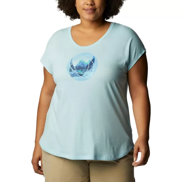 Columbia Womens Bluebird Days Modern Short Sleeve TeeSpring Blue HeatherMindful Meditation Grx