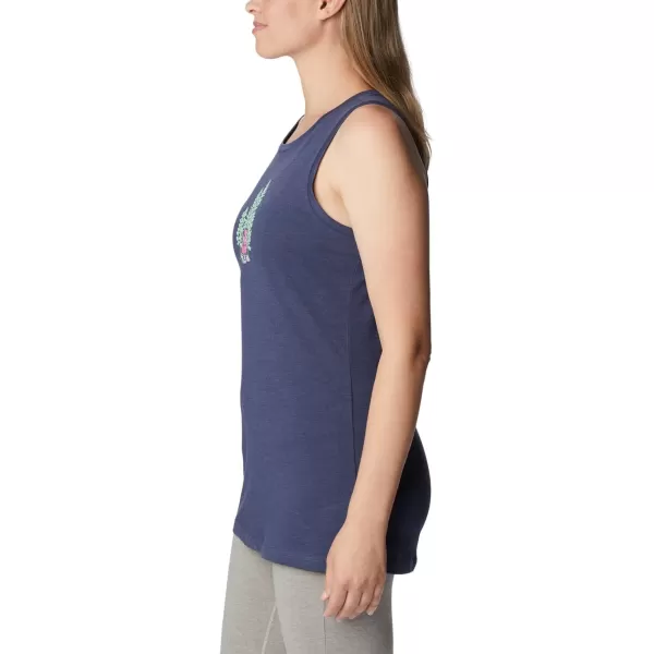 Columbia Womens Bluff Mesa Tank Top Lightweight Comfort StretchNocturnal HeatherBest Site Graphic