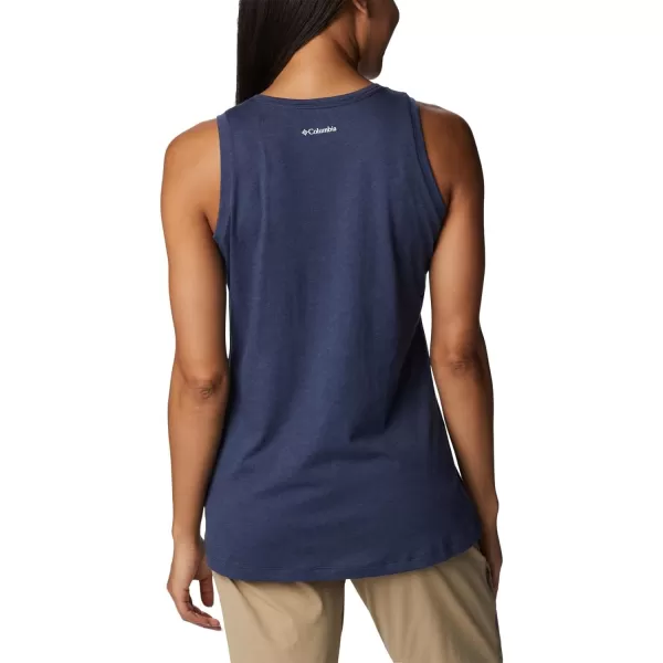 Columbia Womens Bluff Mesa Tank Top Lightweight Comfort StretchNocturnal HeatherBlooming Lines Graphic