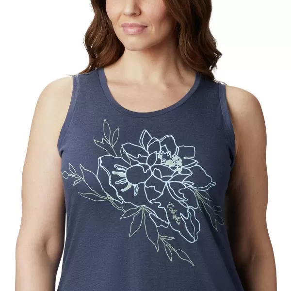 Columbia Womens Bluff Mesa Tank Top Lightweight Comfort StretchNocturnal HeatherFlower Power