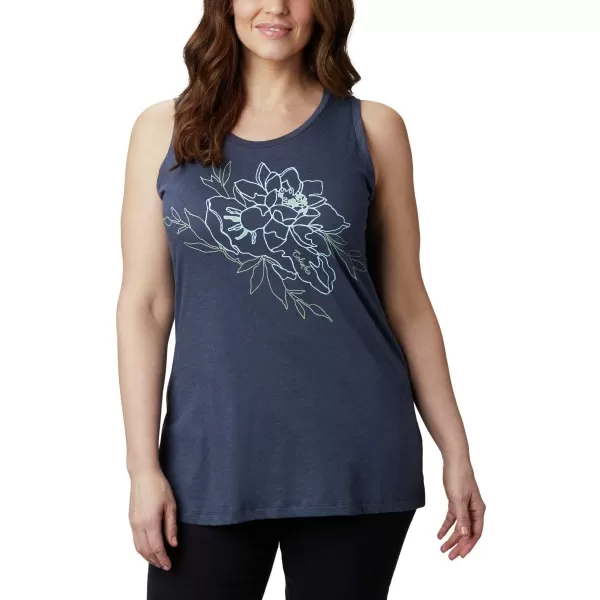 Columbia Womens Bluff Mesa Tank Top Lightweight Comfort StretchNocturnal HeatherFlower Power