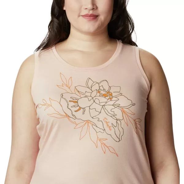 Columbia Womens Bluff Mesa Tank Top Lightweight Comfort StretchPeach Cloud HeatherFlower Power