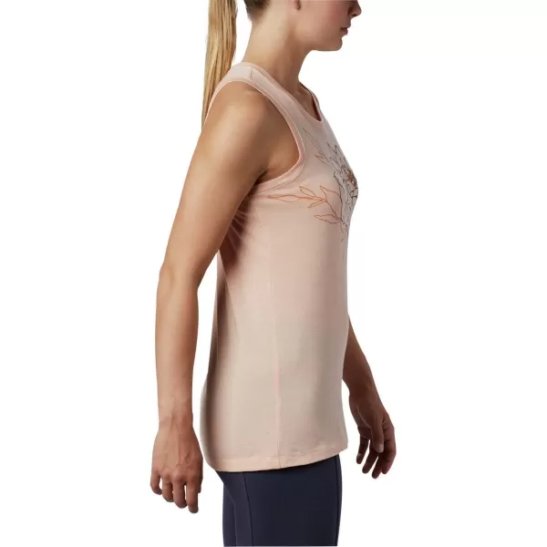 Columbia Womens Bluff Mesa Tank Top Lightweight Comfort StretchPeach Cloud HeatherFlower Power