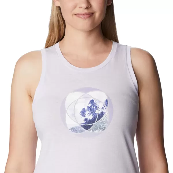 Columbia Womens Bluff Mesa Tank Top Lightweight Comfort StretchPurple Tint HeatherMeditation Isle Grx