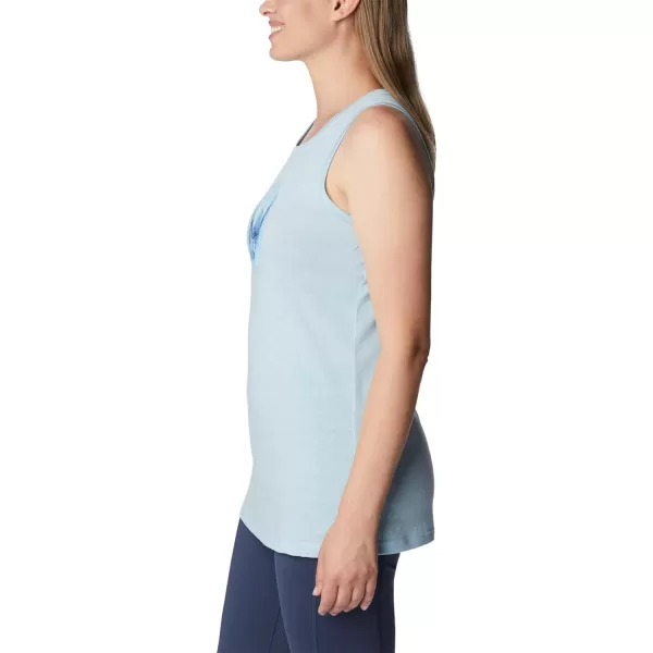 Columbia Womens Bluff Mesa Tank Top Lightweight Comfort StretchSpring Blue HeatherMindful Meditation Grx