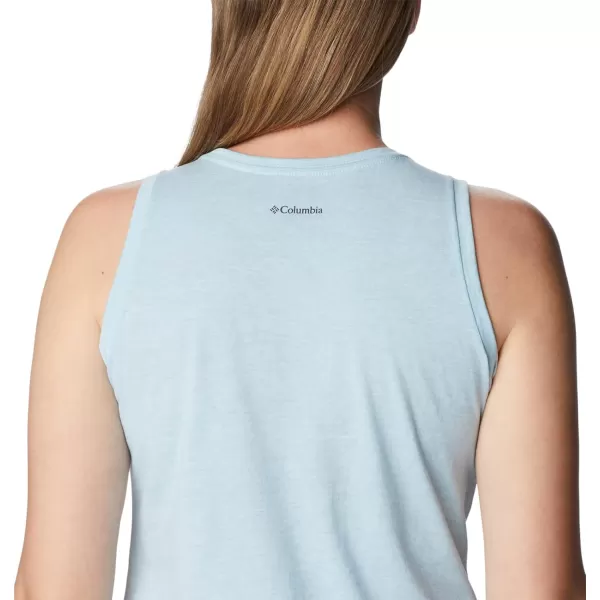 Columbia Womens Bluff Mesa Tank Top Lightweight Comfort StretchSpring Blue HeatherMindful Meditation Grx