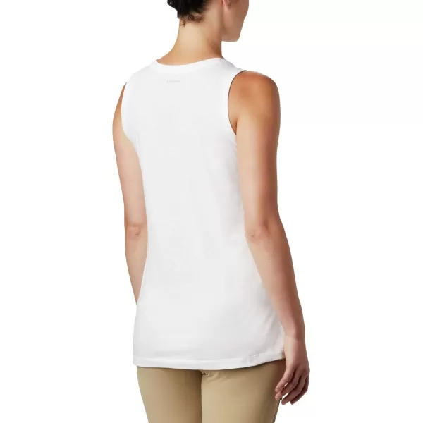 Columbia Womens Bluff Mesa Tank Top Lightweight Comfort StretchWhite HeatherWavy Way