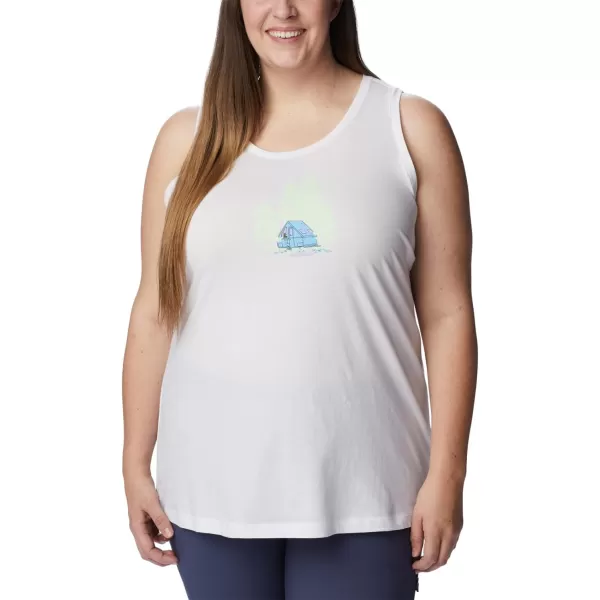 Columbia Womens Bluff Mesa Tank Top Lightweight Comfort StretchWhiteBest Site Graphic