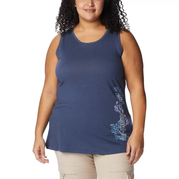 Columbia Womens Bluff Mesa TankNocturnal HeatherBlooming Lines Graphic