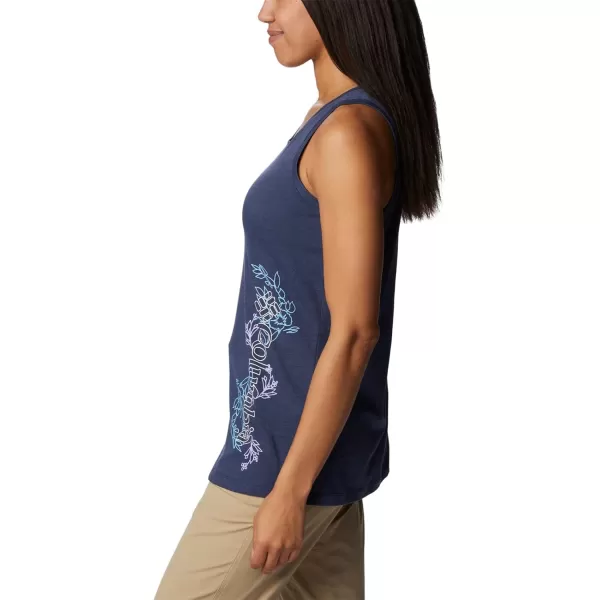 Columbia Womens Bluff Mesa TankNocturnal HeatherBlooming Lines Graphic