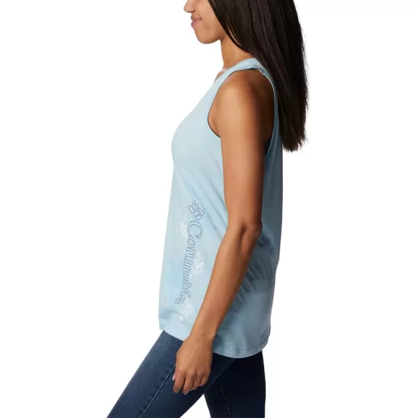 Columbia Womens Bluff Mesa TankSpring Blue HeatherBlooming Lines Graphic