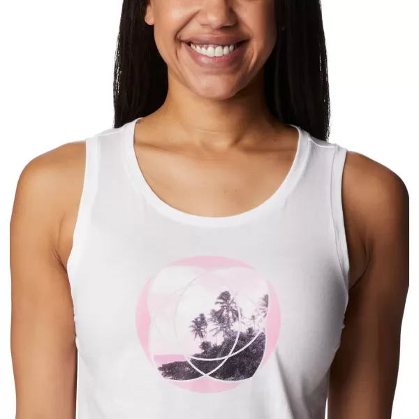 Columbia Womens Bluff Mesa TankWhiteMeditation Isle Graphic