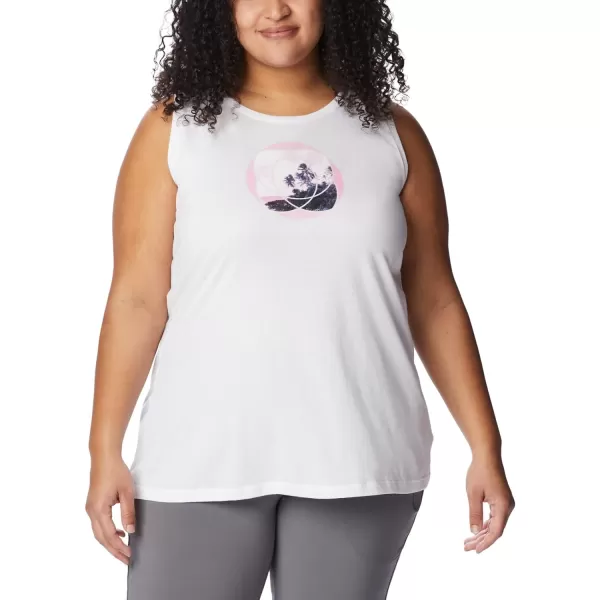 Columbia Womens Bluff Mesa TankWhiteMeditation Isle Graphic