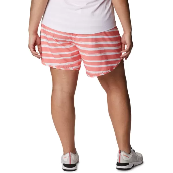 Columbia Womens Bogata Bay Stretch Printed ShortCoral Reef Brush Stripe