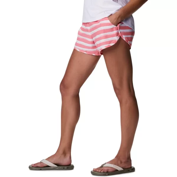 Columbia Womens Bogata Bay Stretch Printed ShortCoral Reef Brush Stripe