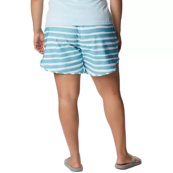 Columbia Womens Bogata Bay Stretch Printed ShortSea Wave Brush Stripe