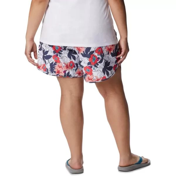 Columbia Womens Bogata Bay Stretch Printed ShortWhite Lakeshore Floral Multi