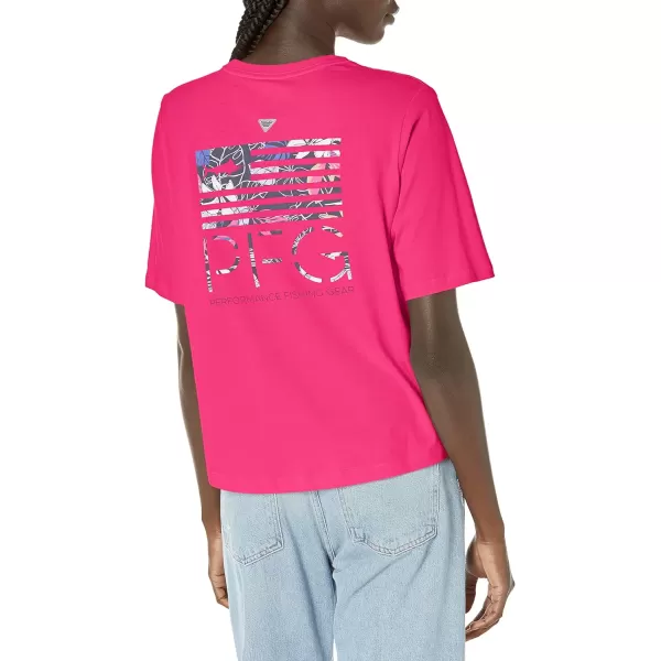 Columbia Womens Bramley Bay Relaxed TeeUltra PinkFish Star Marlin Graphic