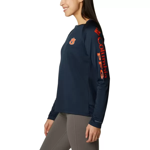 Columbia Womens CLG Tidal Tee Ls ShirtAuburn Tigers Aub  Collegiate Navy Spark Orange