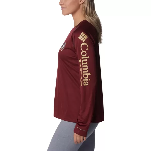 Columbia Womens CLG Tidal Tee Ls ShirtFlorida State Seminoles Fsu  Cabernet Sierra Tan