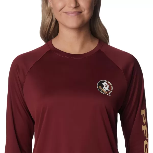 Columbia Womens CLG Tidal Tee Ls ShirtFlorida State Seminoles Fsu  Cabernet Sierra Tan