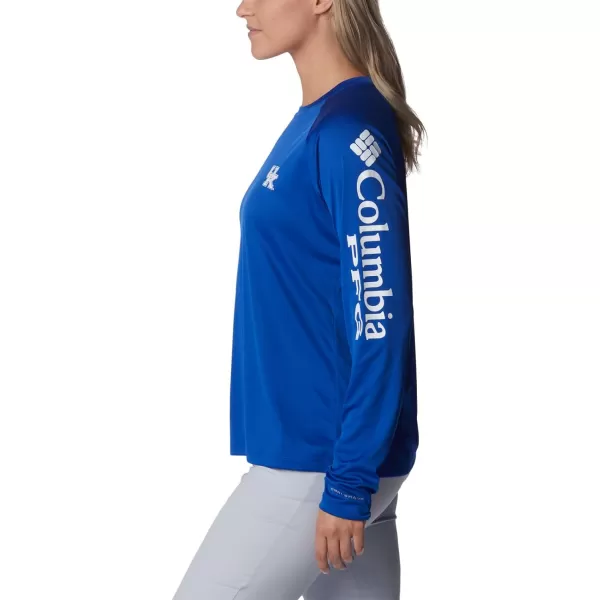 Columbia Womens CLG Tidal Tee Ls ShirtKentucky Wildcats Uk  Azul White