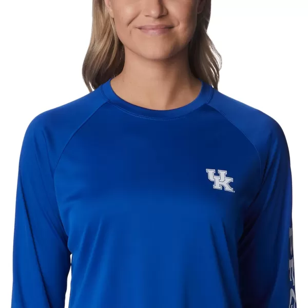 Columbia Womens CLG Tidal Tee Ls ShirtKentucky Wildcats Uk  Azul White