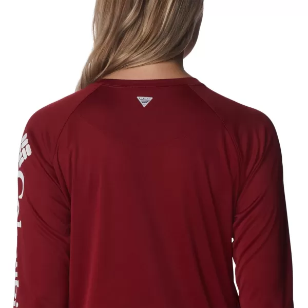 Columbia Womens CLG Tidal Tee Ls ShirtSouth Carolina Fighting Gamecocks Sc  Beet White