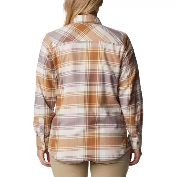 Columbia Womens Calico Basin Flannel Long Sleeve ShirtDusty Pink Dimensional Buffalo