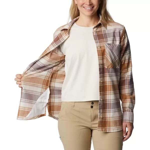 Columbia Womens Calico Basin Flannel Long Sleeve ShirtDusty Pink Dimensional Buffalo