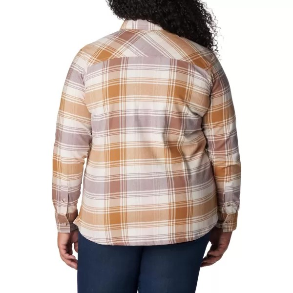 Columbia Womens Calico Basin Flannel Long Sleeve ShirtDusty Pink Dimensional Buffalo