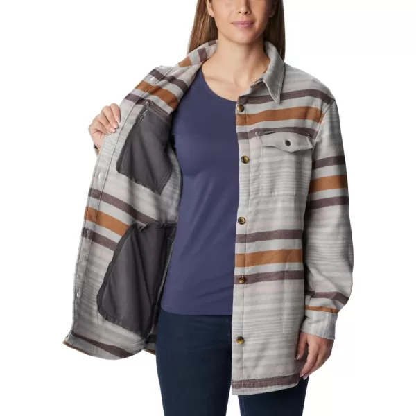 Columbia Womens Calico Basin Shirt JacketColumbia Grey Heathered Stripe