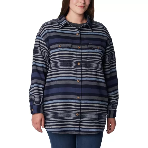 Columbia Womens Calico Basin Shirt JacketDark Nocturnal Stripe