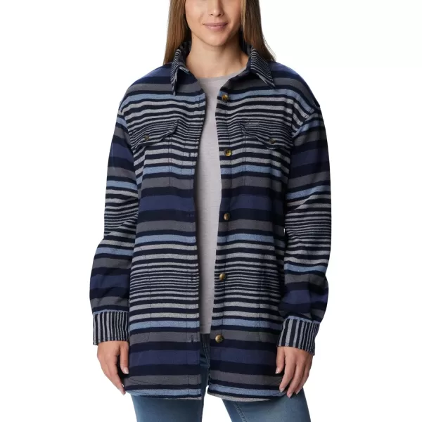 Columbia Womens Calico Basin Shirt JacketDark Nocturnal Stripe