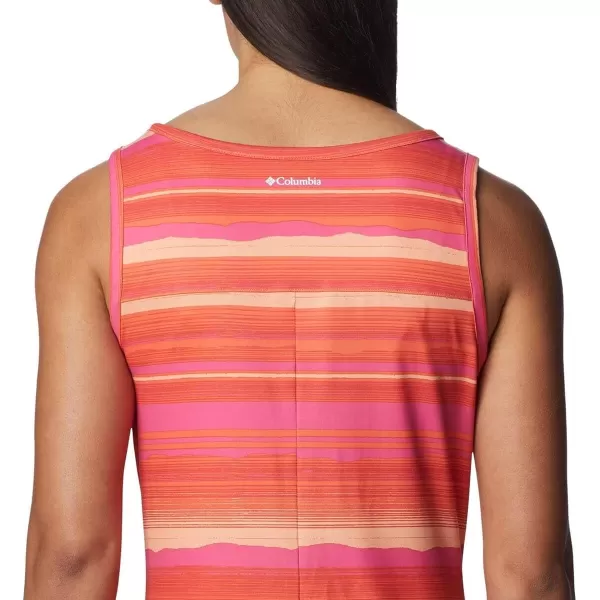 Columbia Womens Chill River Printed DressSunset OrangeHorizons Stripe