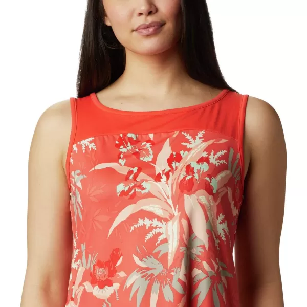 Columbia Womens Chill River TankBright PoppyMagnolia Print