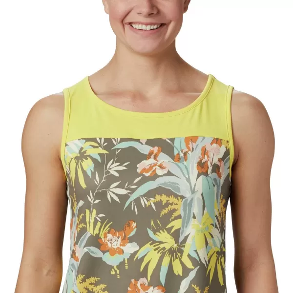 Columbia Womens Chill River TankButtercupMagnolia Print