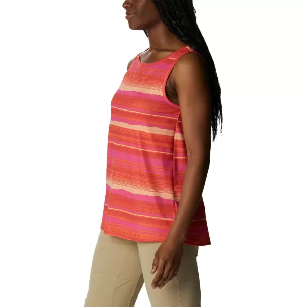 Columbia Womens Chill River TankSunset OrangeHorizons Stripe