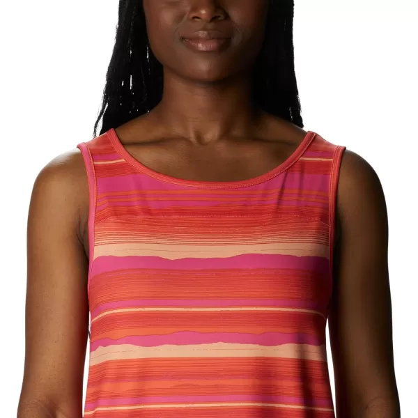 Columbia Womens Chill River TankSunset OrangeHorizons Stripe