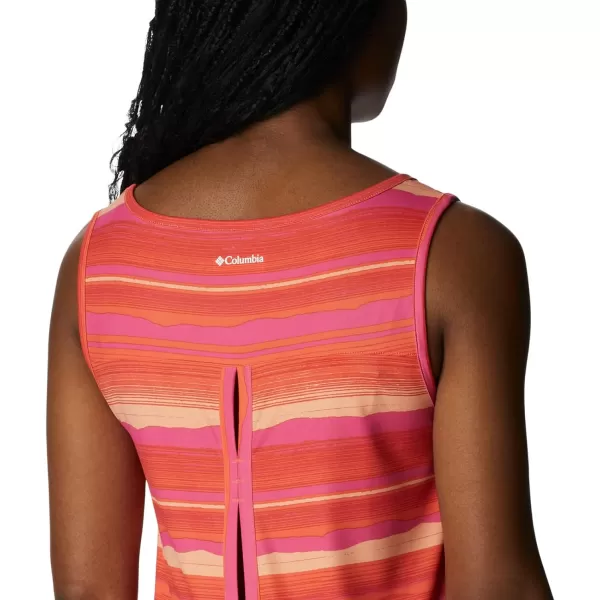 Columbia Womens Chill River TankSunset OrangeHorizons Stripe