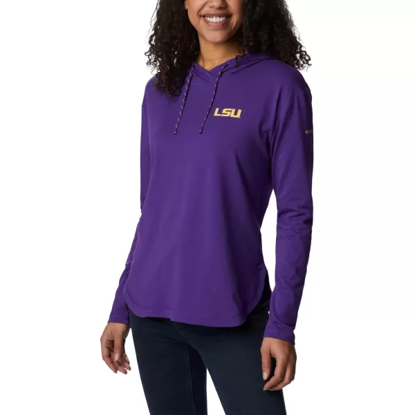 Columbia Womens Collegiate Sun Trek Hooded PulloverLsu  Vivid Purple