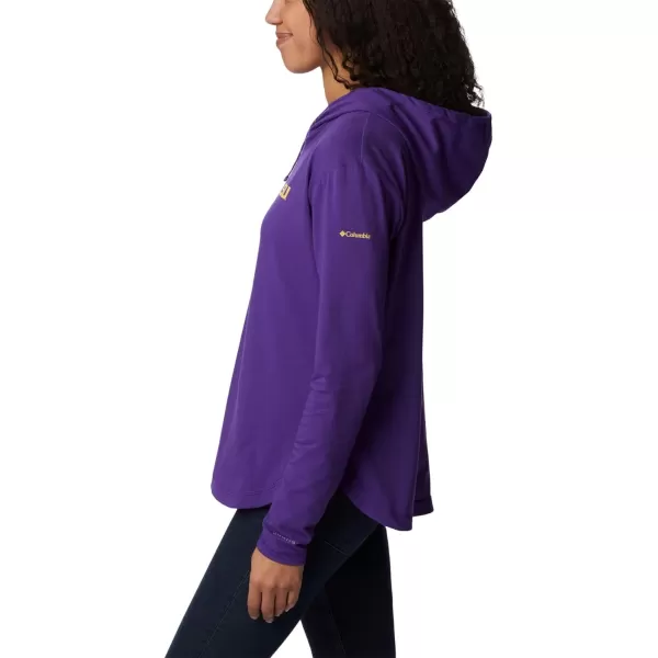 Columbia Womens Collegiate Sun Trek Hooded PulloverLsu  Vivid Purple