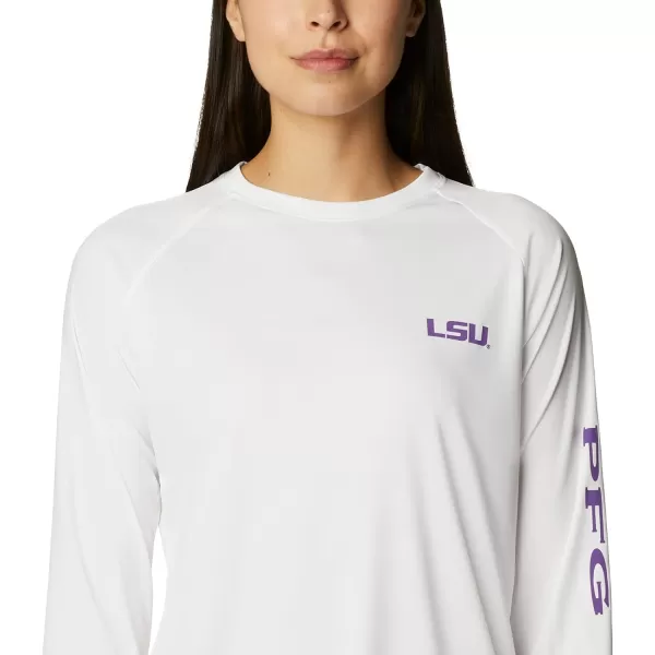 Columbia Womens Collegiate Tidal Tee Ls ShirtLSU Tigers Lsu  WhiteVivid Purple