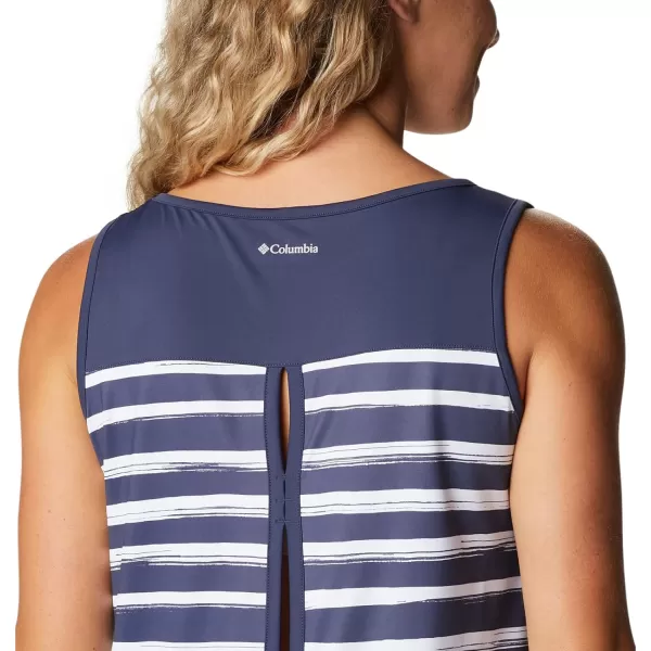 Columbia Womens Columbia Womens Chill River Tank Top Moisture Wicking Sun ProtectionNocturnal Brush Stripe