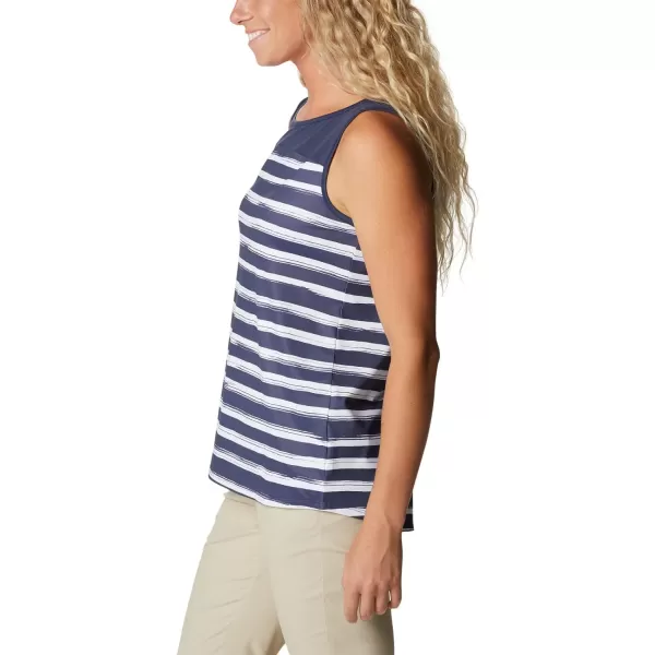 Columbia Womens Columbia Womens Chill River Tank Top Moisture Wicking Sun ProtectionNocturnal Brush Stripe