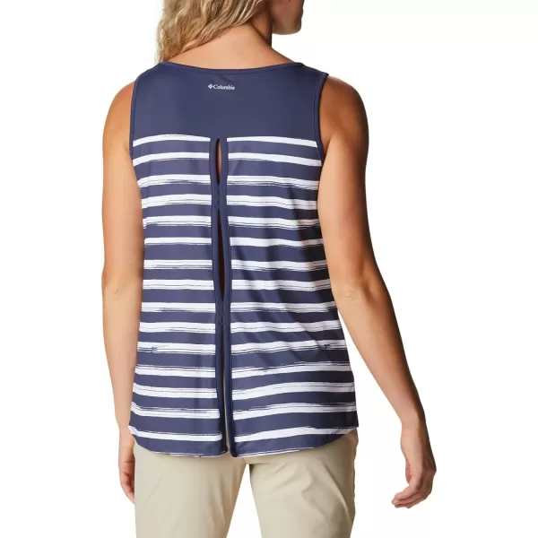 Columbia Womens Columbia Womens Chill River Tank Top Moisture Wicking Sun ProtectionNocturnal Brush Stripe